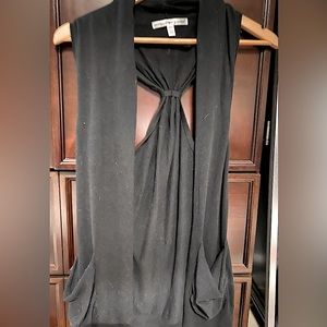 Black vest with knotted back